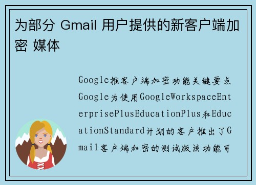 为部分 Gmail 用户提供的新客户端加密 媒体